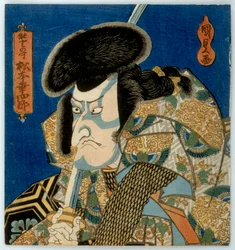 Actor Matsumoto Koshiro V como Noto no Kami, período Edo, mediados de 1830s